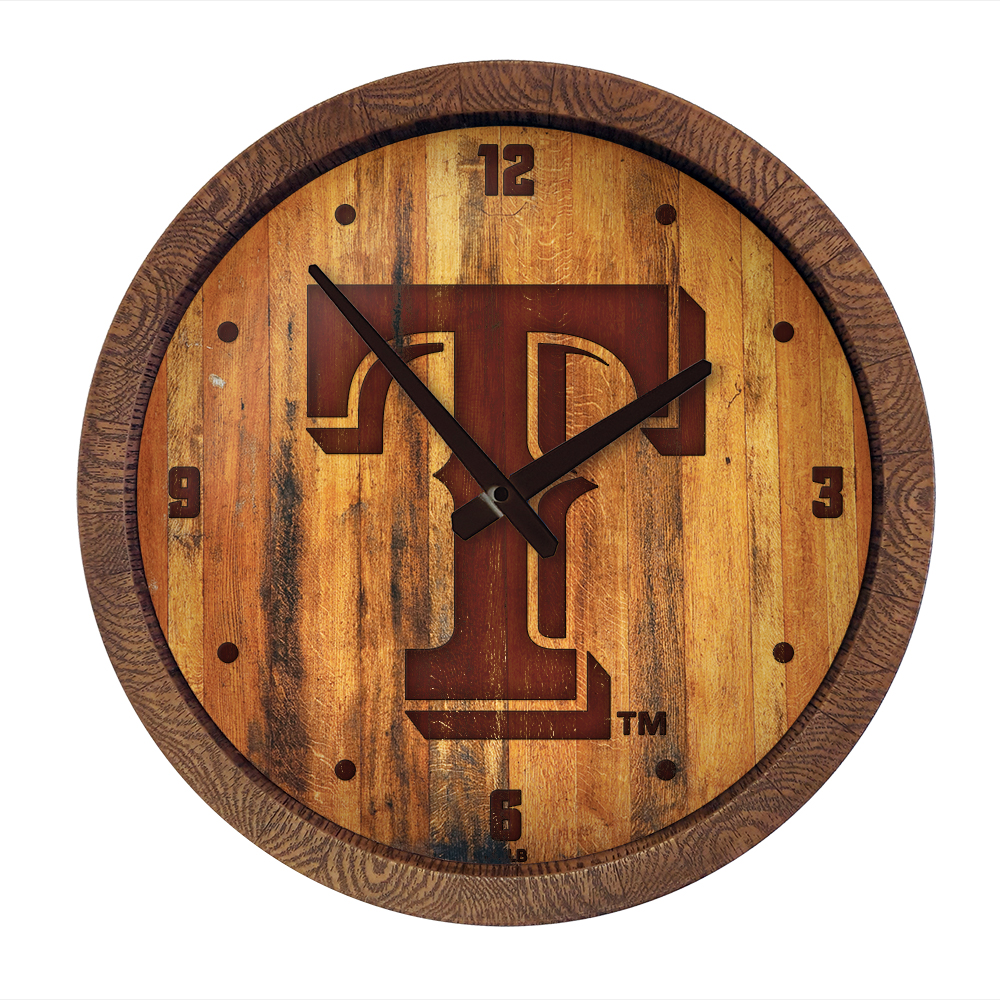 Texas Rangers: Logo - Branded "Faux" Barrel Top Clock   