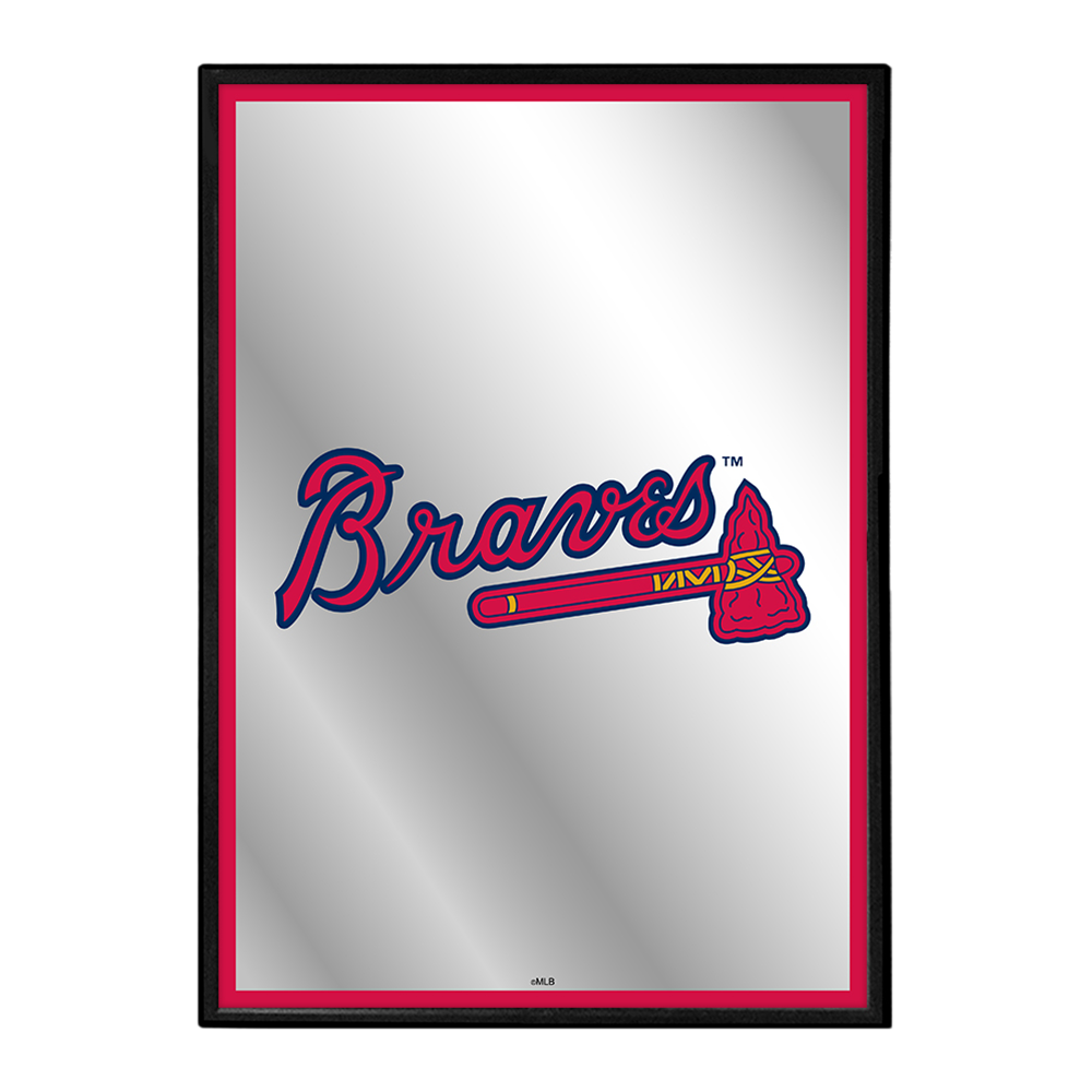 Atlanta Braves Vertical Framed Mirrored Wall Sign  