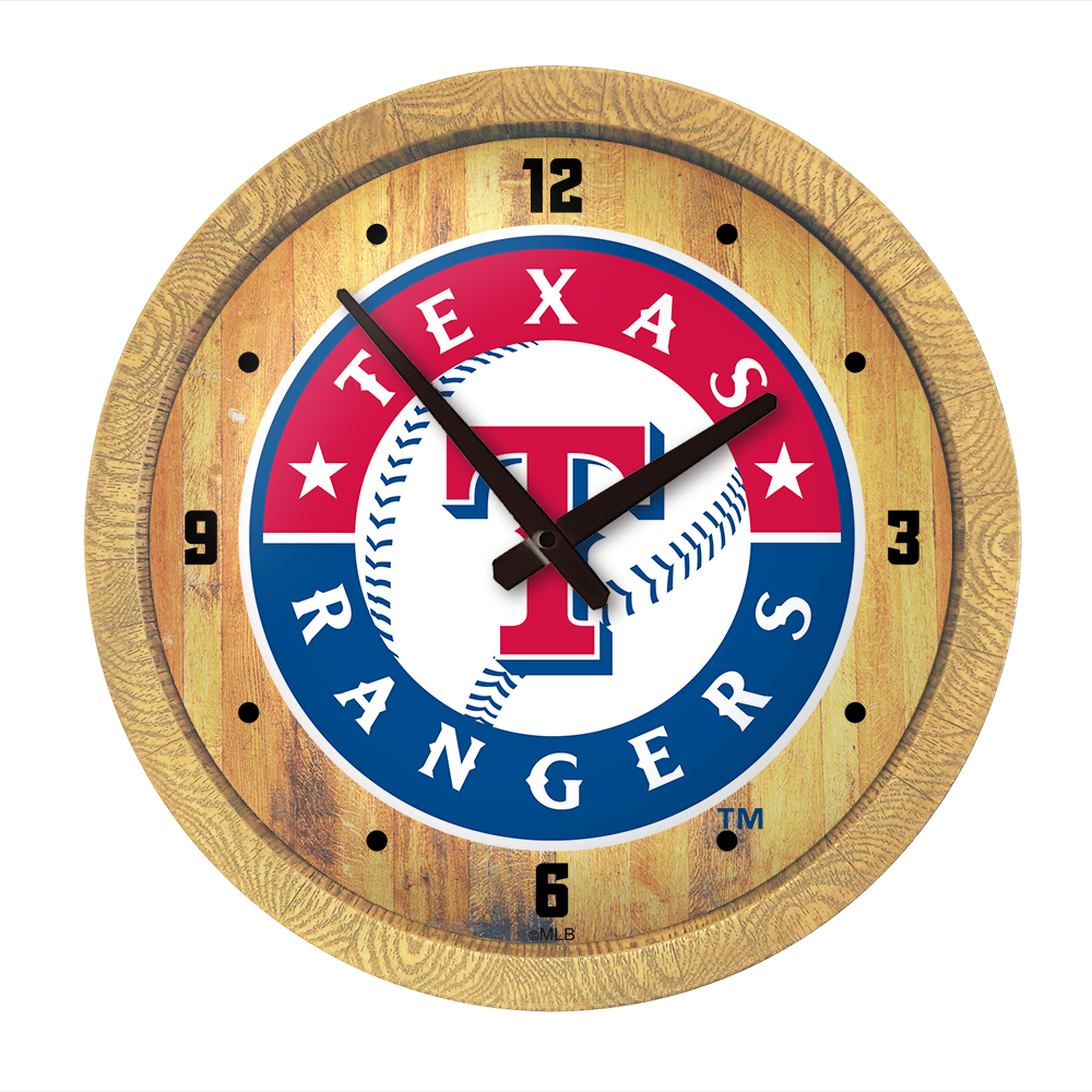 Texas Rangers: "Faux" Barrel Top Clock   