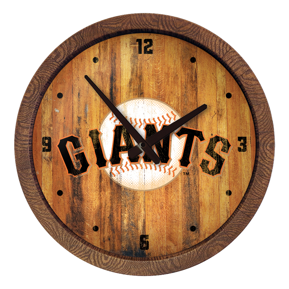 San Francisco Giants Weathered "Faux" Barrel Top Clock  