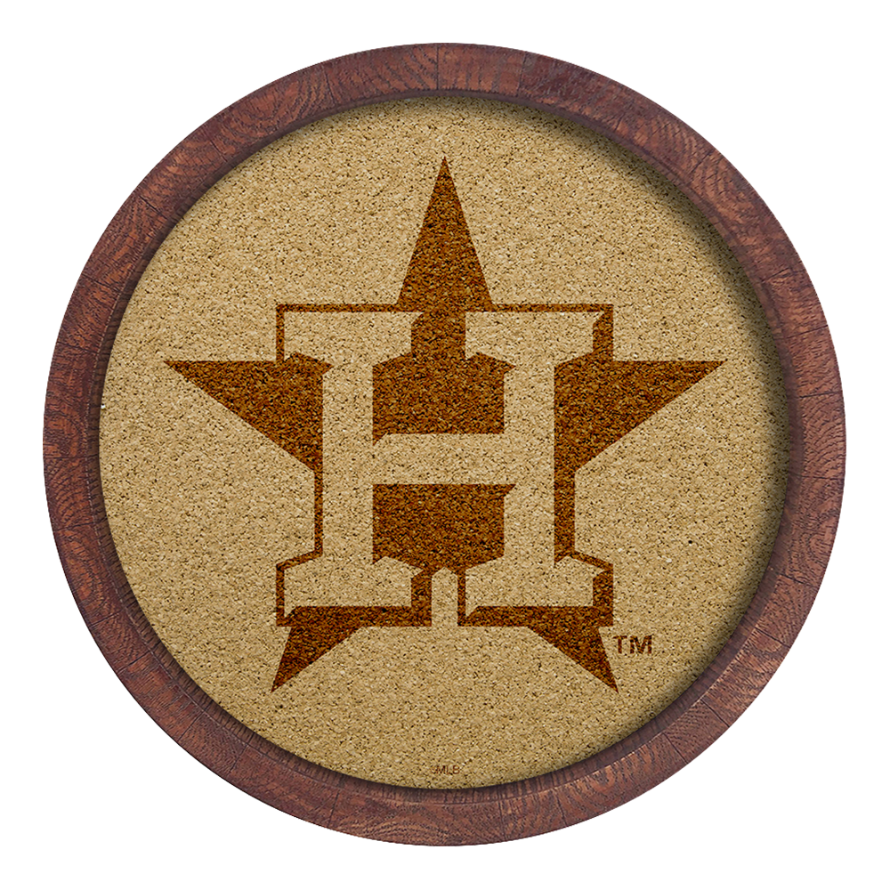 Houston Astros Logo - "Faux" Barrel Framed Cork Board  