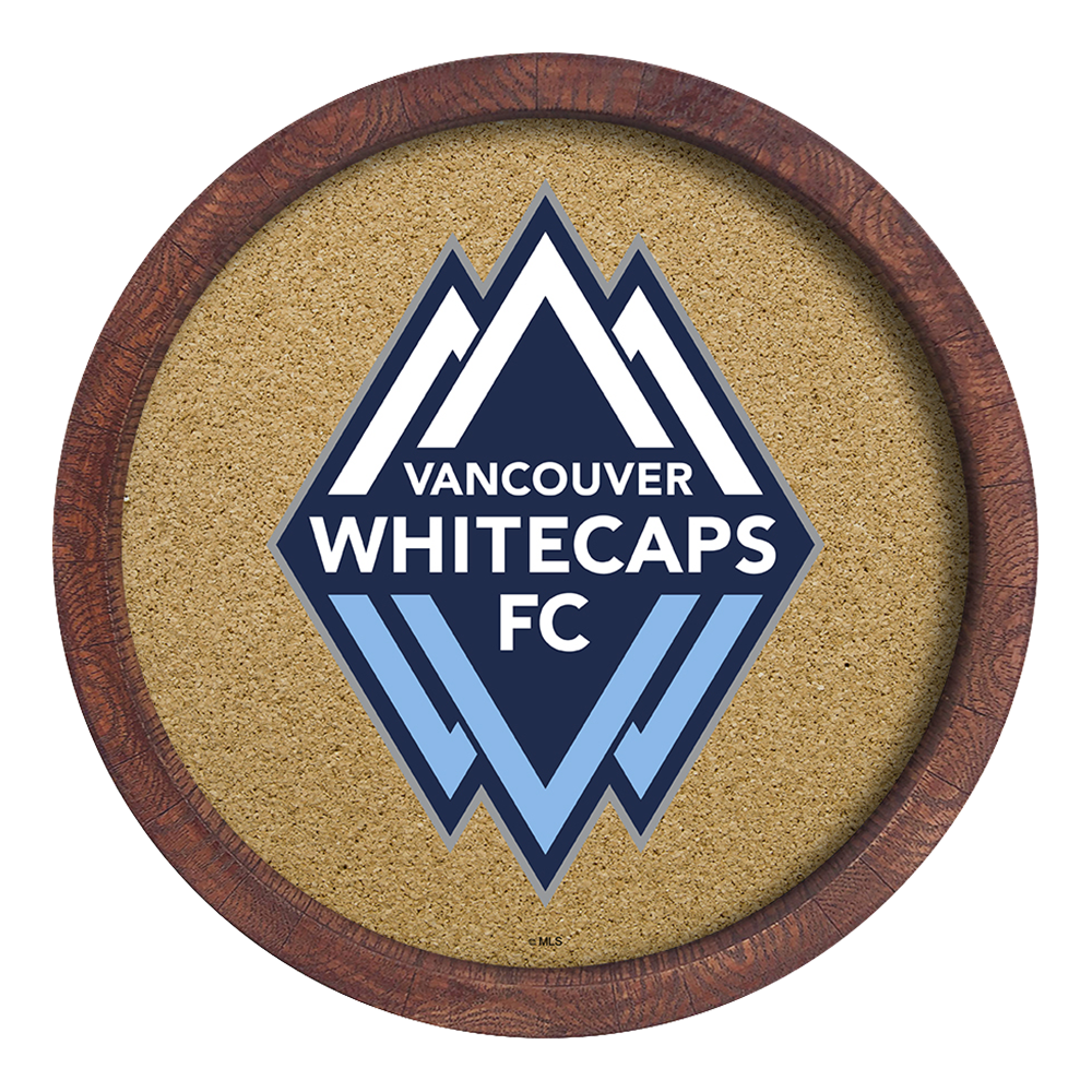 Vancouver Whitecaps FC: "Faux" Barrel Framed Cork Board  
