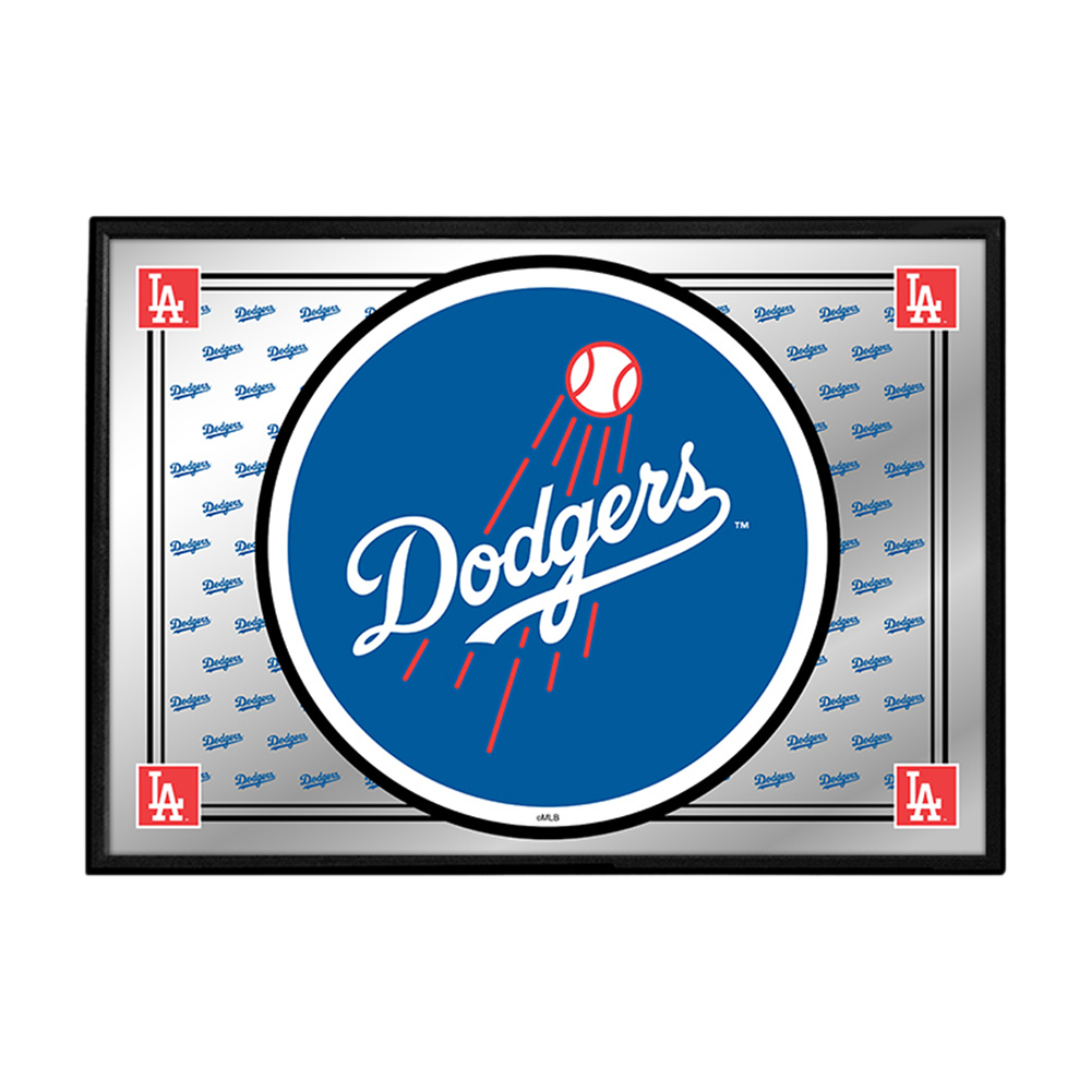 Los Angeles Dodgers Team Spirit - Framed Mirrored Wall Sign  