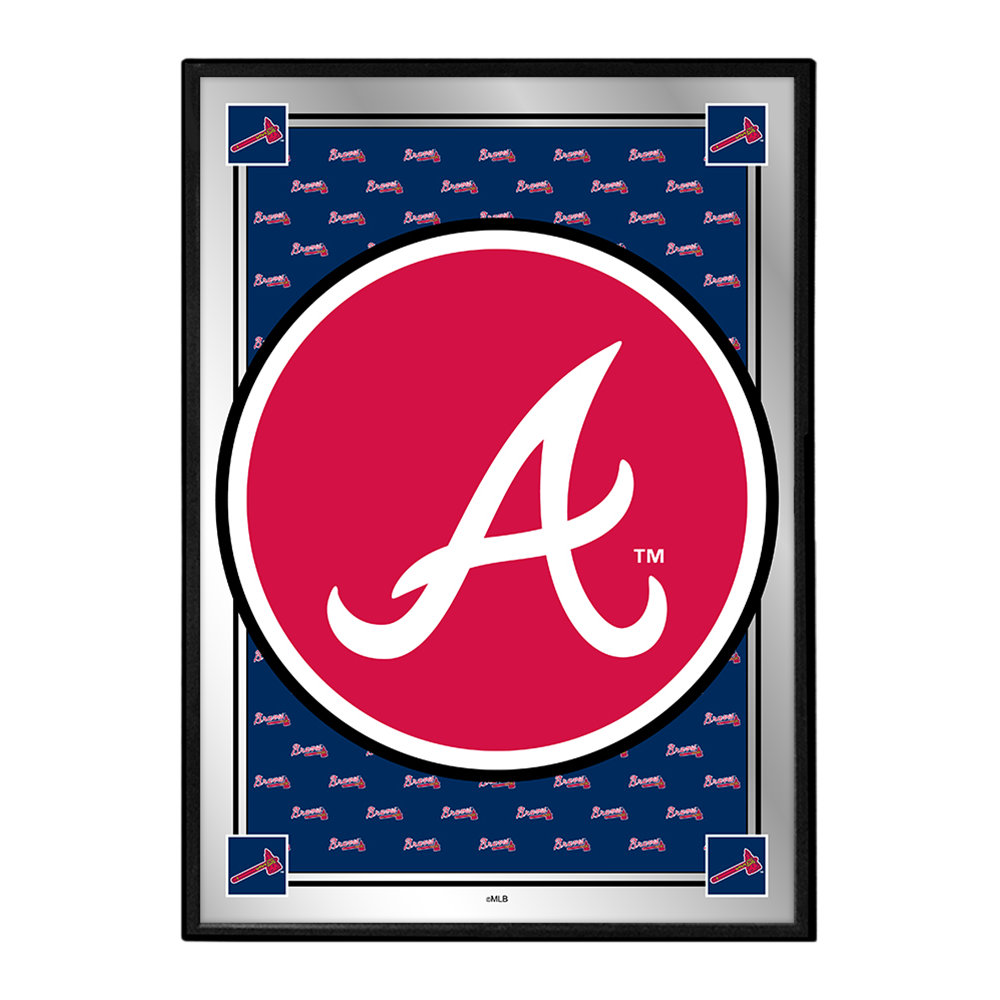 Atlanta Braves Vertical Team Spirit - Framed Mirrored Wall Sign  
