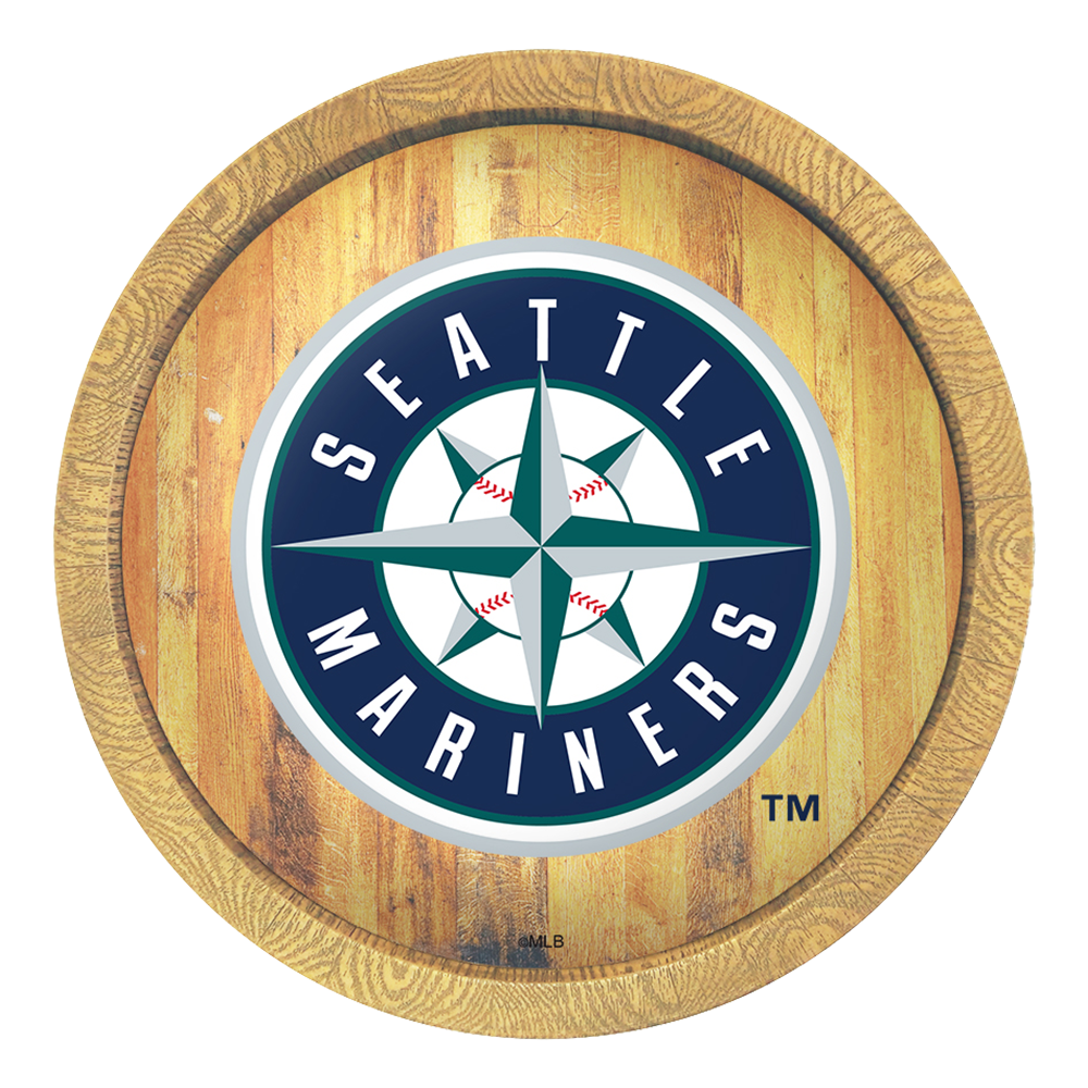 Seattle Mariners: "Faux" Barrel Top Sign   