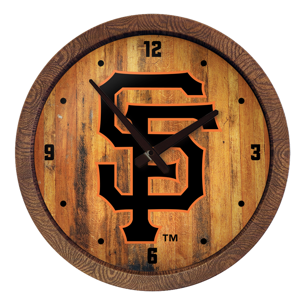 San Francisco Giants Logo - "Faux" Barrel Top Clock  