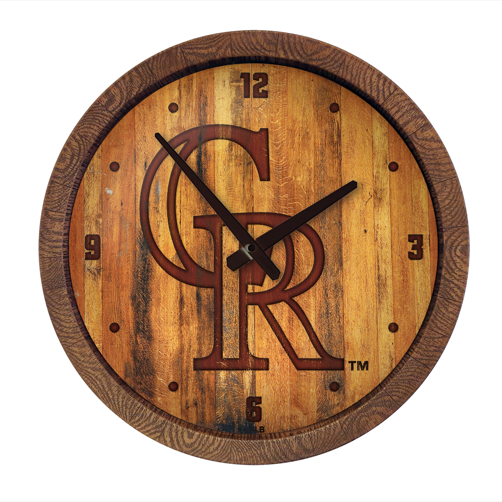 Colorado Rockies: Branded "Faux" Barrel Top Clock   