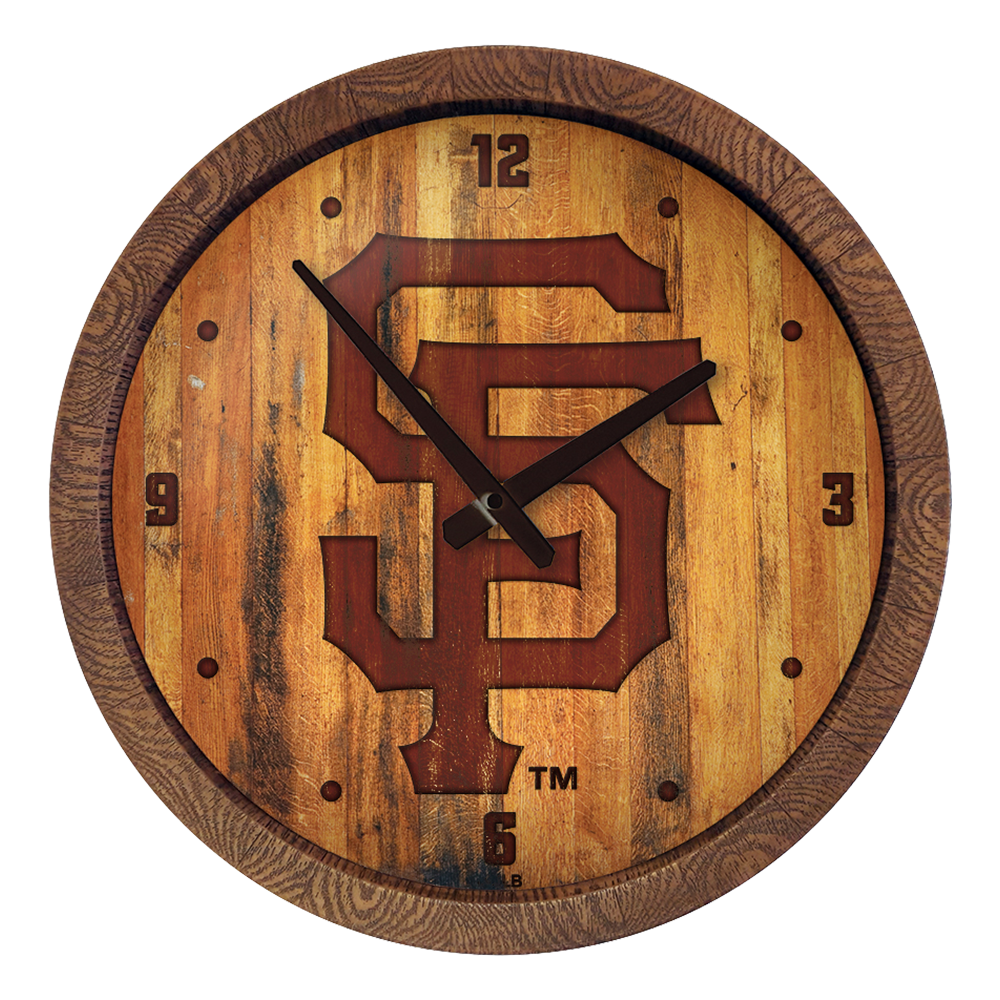 San Francisco Giants Logo - Branded "Faux" Barrel Top Clock  