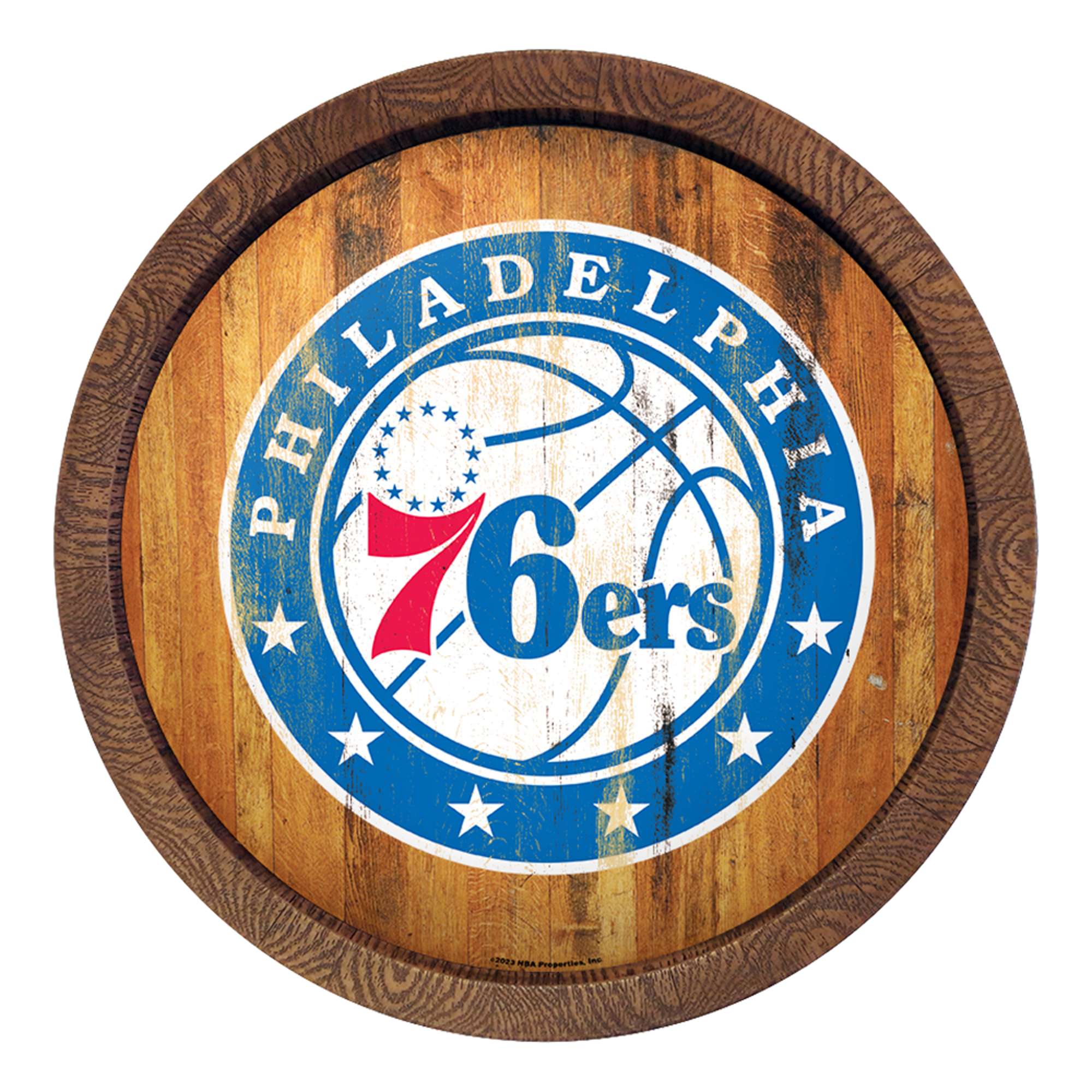 Philadelphia 76ers: Logo - "Faux" Barrel Top Sign    