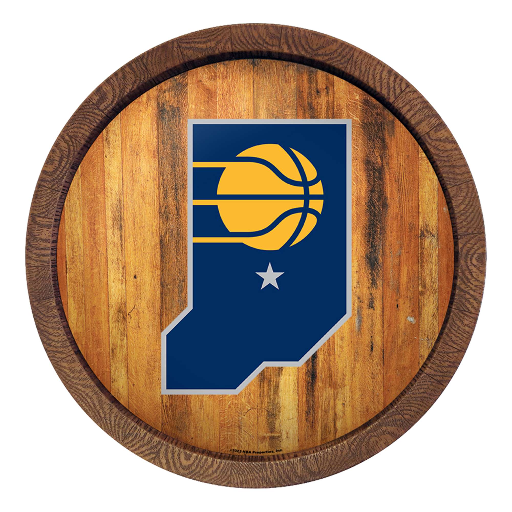 Indiana Pacers: Logo - "Faux" Barrel Top Sign    