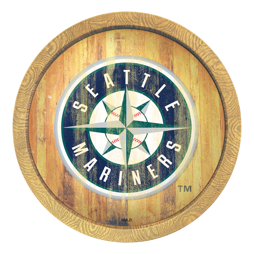 Seattle Mariners: Weathered "Faux" Barrel Top Sign   