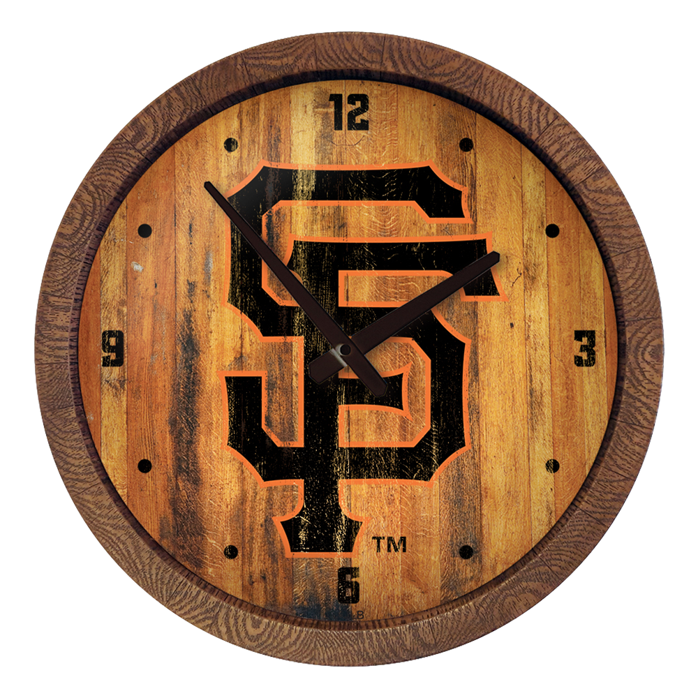 San Francisco Giants Logo - Weathered "Faux" Barrel Top Clock  