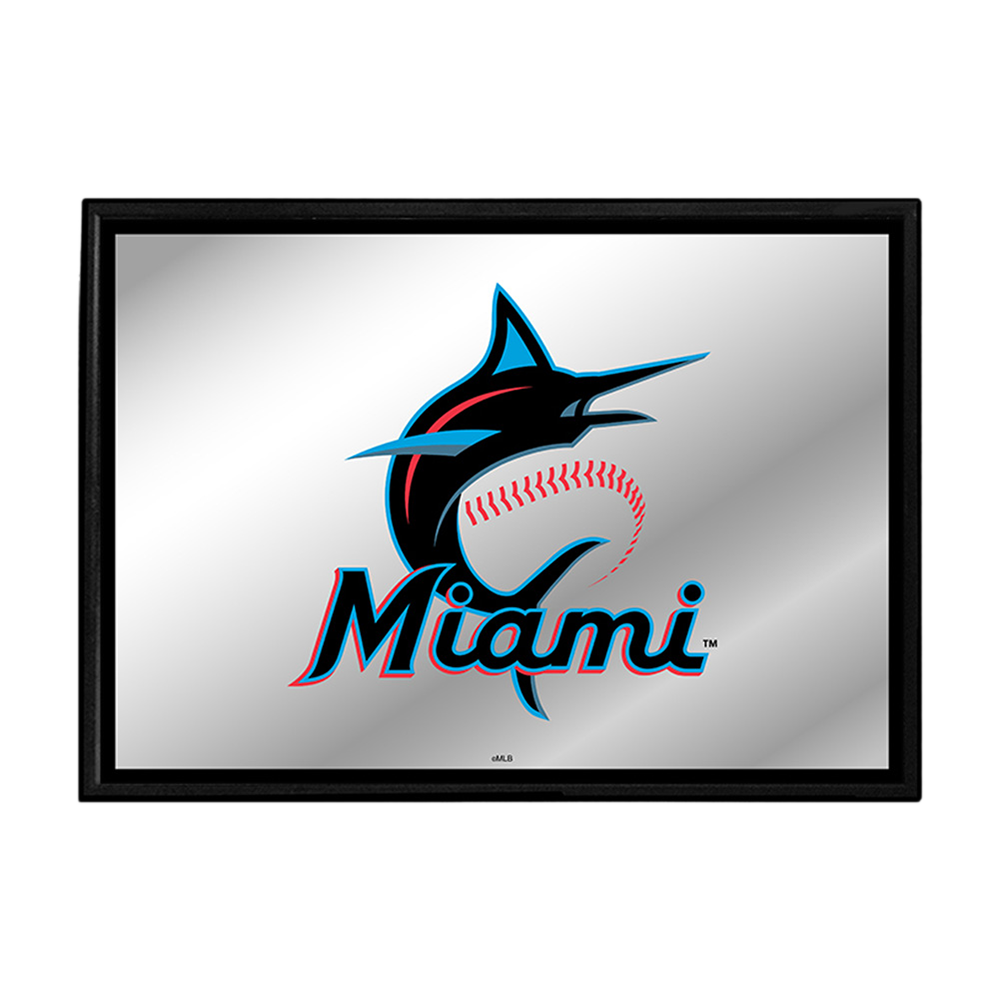 Miami Marlins Framed Mirrored Wall Sign  