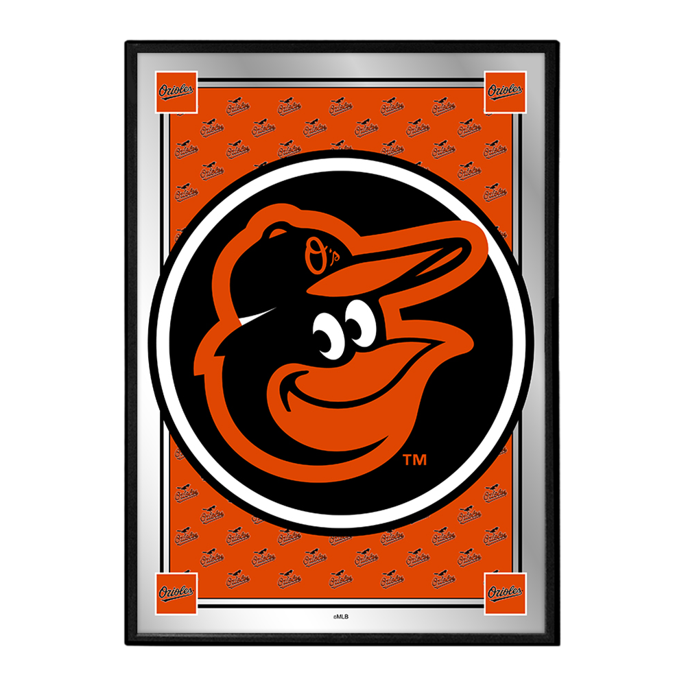 Baltimore Orioles Vertical Team Spirit - Framed Mirrored Wall Sign  