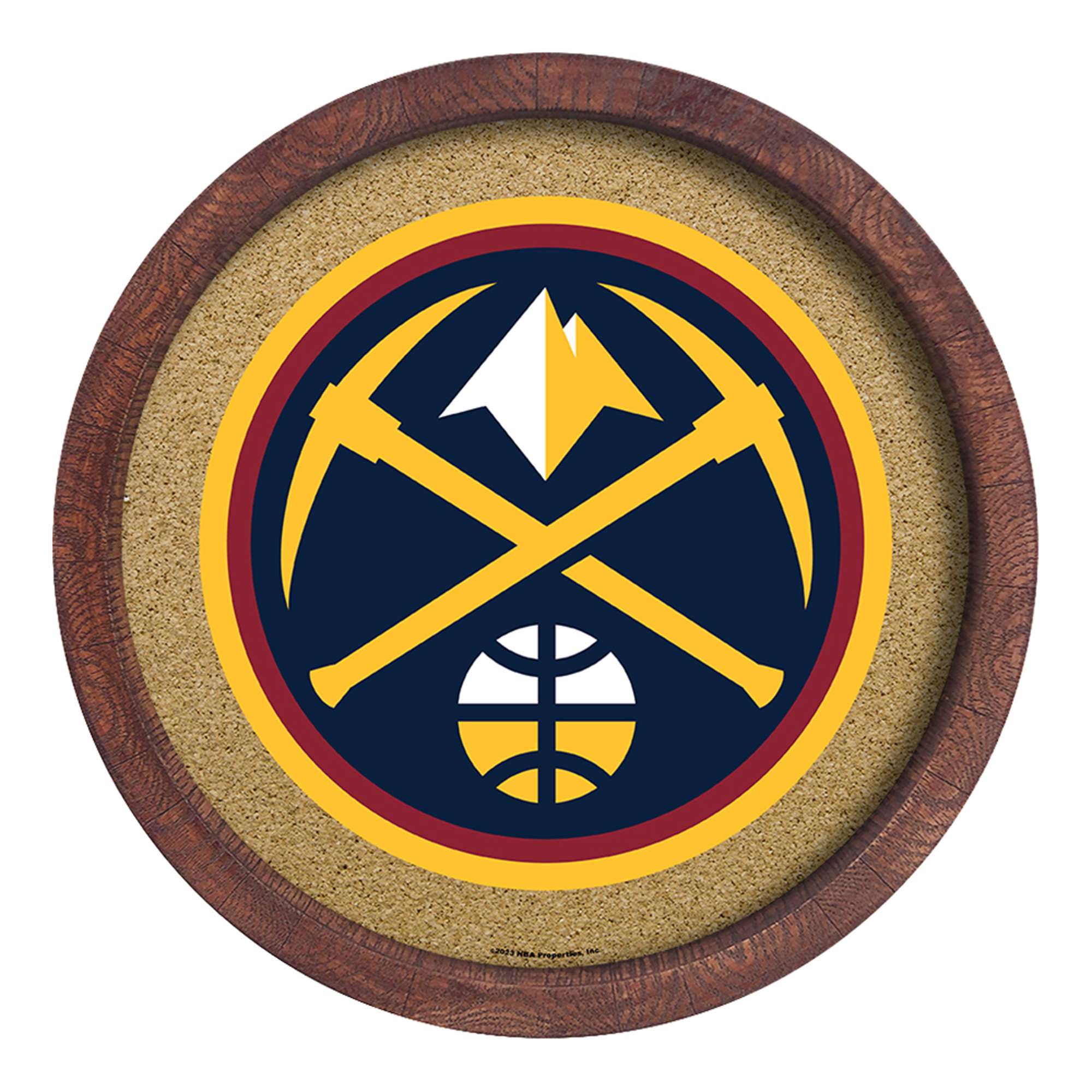Denver Nuggets: "Faux" Barrel Framed Cork Board    