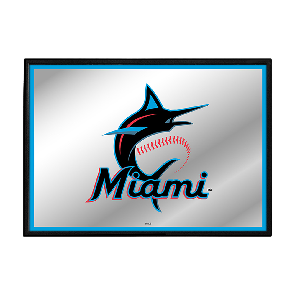 Miami Marlins Framed Mirrored Wall Sign  