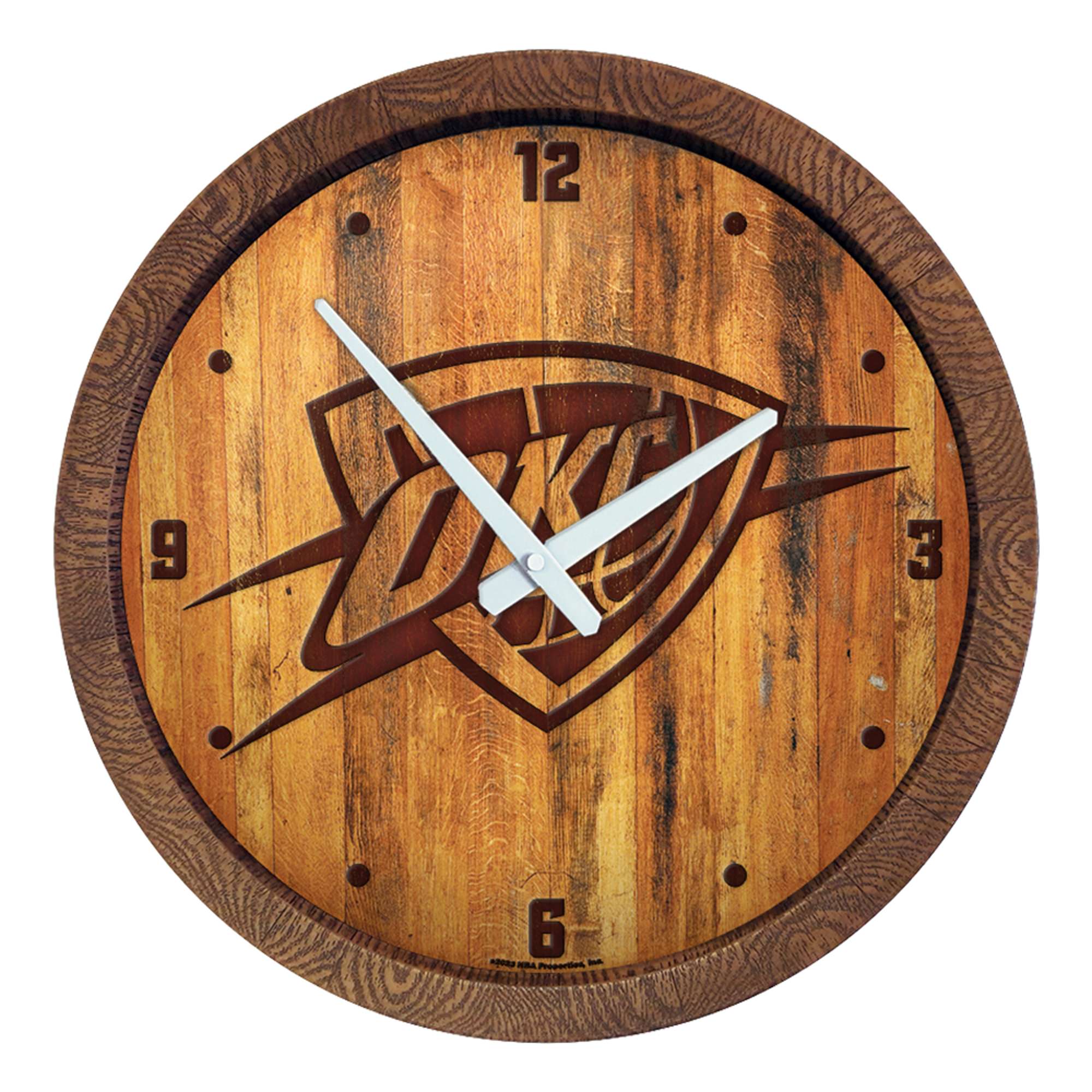 Oklahoma City Thunder: "Faux" Barrel Top Clock    