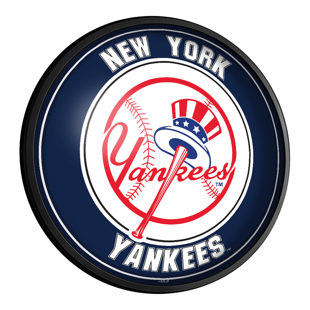 New York Yankees Round Slimline Lighted Wall Sign  