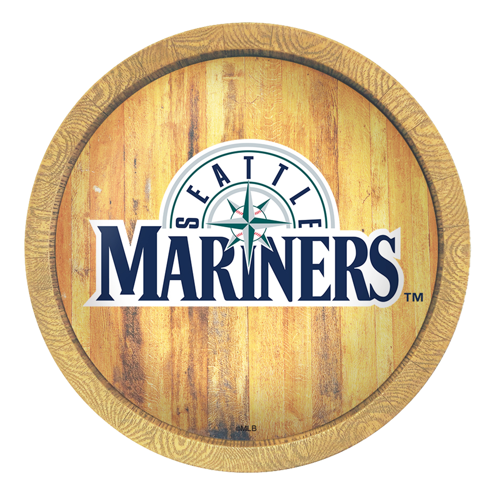 Seattle Mariners: Wordmark - "Faux" Barrel Top Sign   