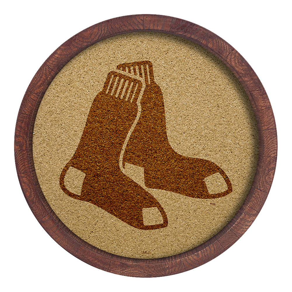 Boston Red Sox Sox Logo - "Faux" Barrel Framed Cork Board  