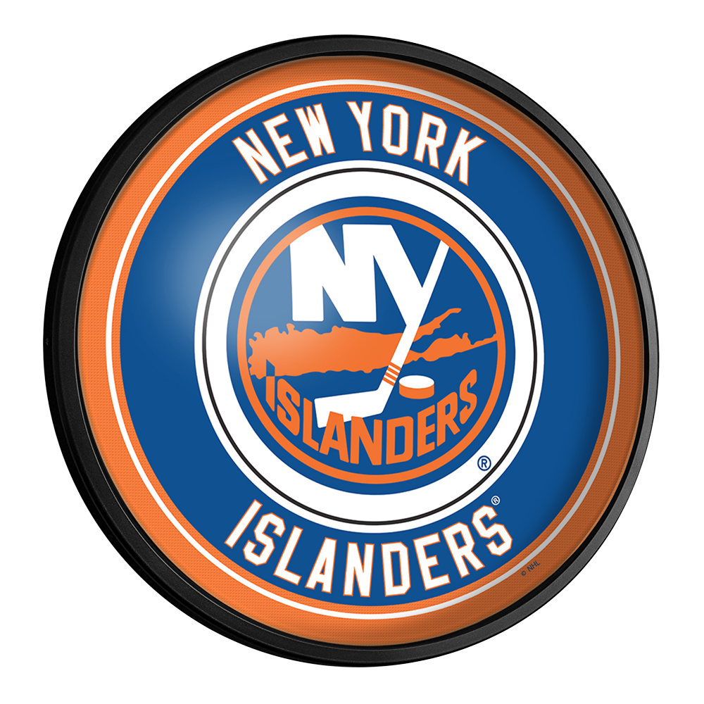 New York Islanders Round Slimline Lighted Wall Sign