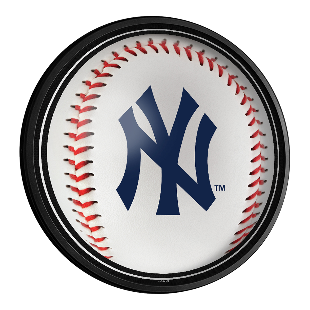 New York Yankees Baseball - Round Slimline Lighted Wall Sign  