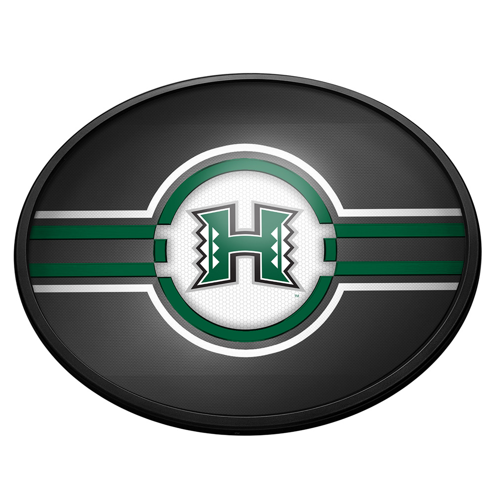 Hawaii Warriors Oval Slimline Lighted Wall Sign
