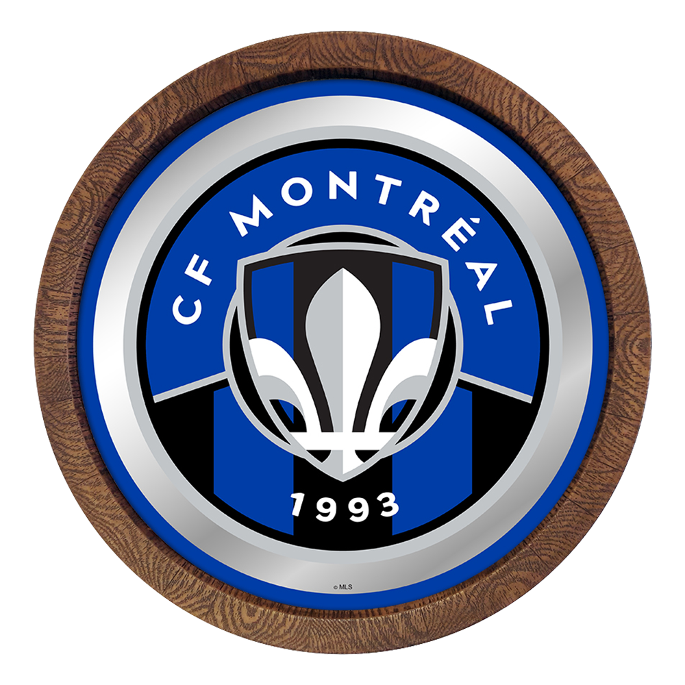 CF Montreal: Barrel Top Framed Mirror Mirrored Wall Sign LED Car Door Light