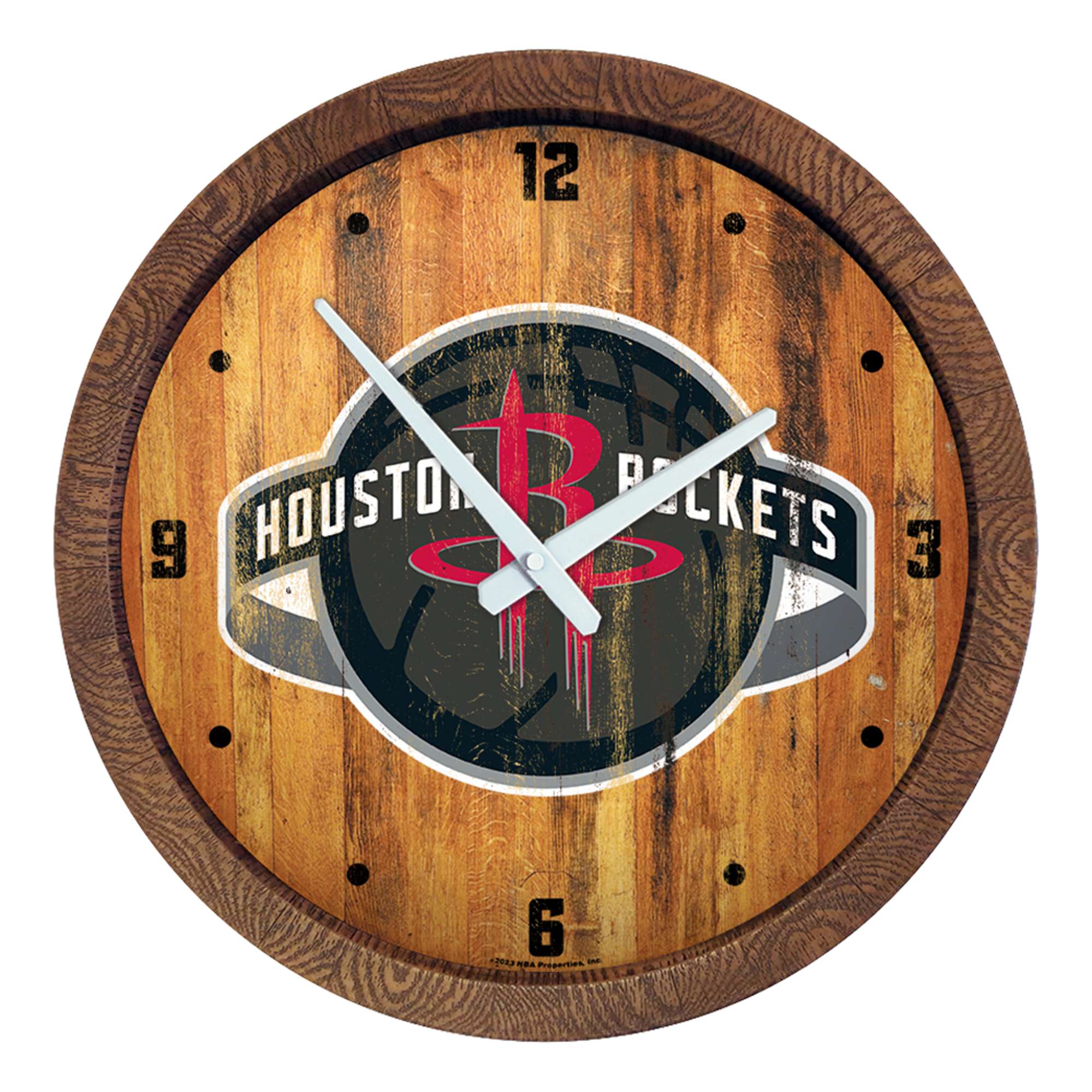 Houston Rockets: Logo - "Faux" Barrel Top Clock    