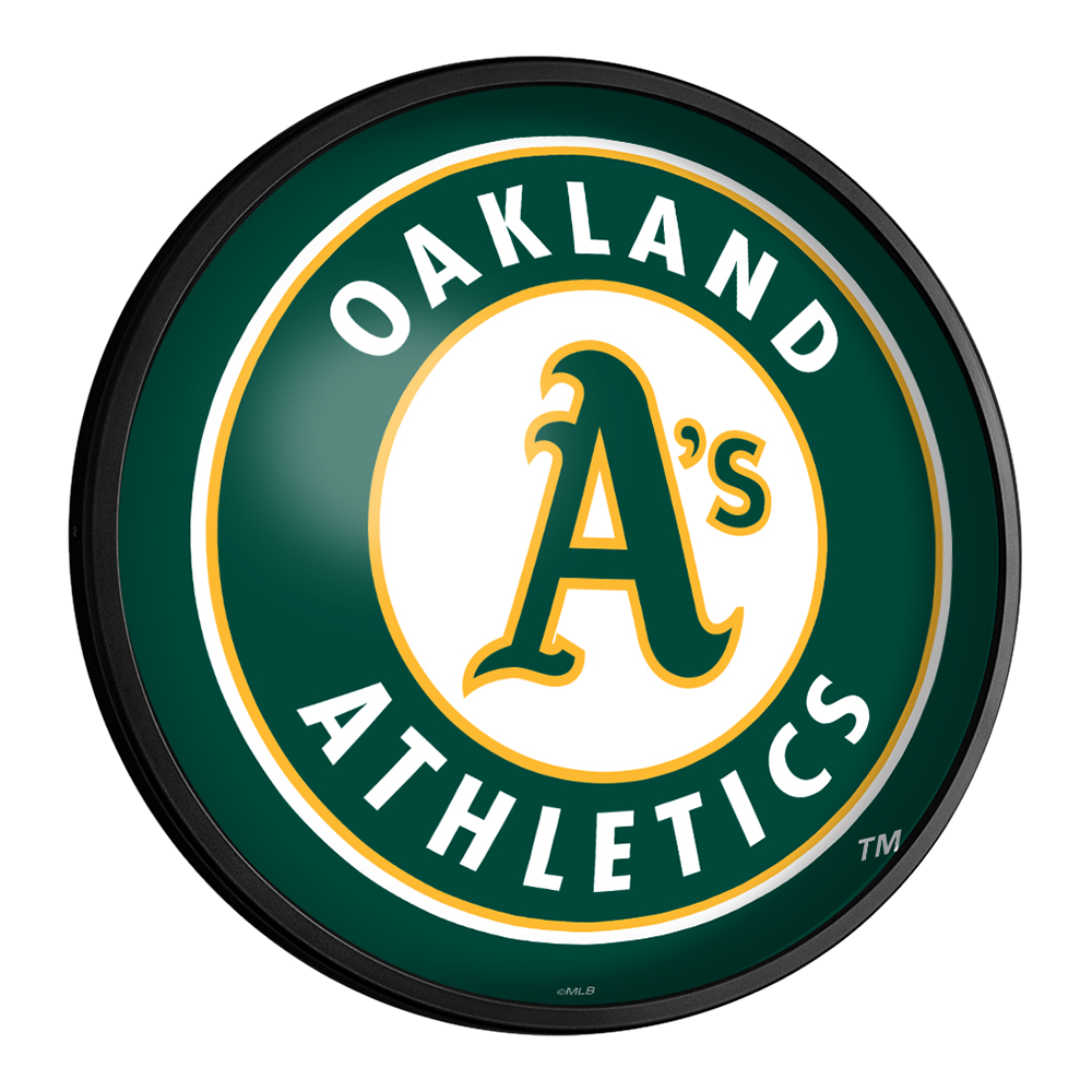 Oakland Athletics Round Slimline Lighted Wall Sign  