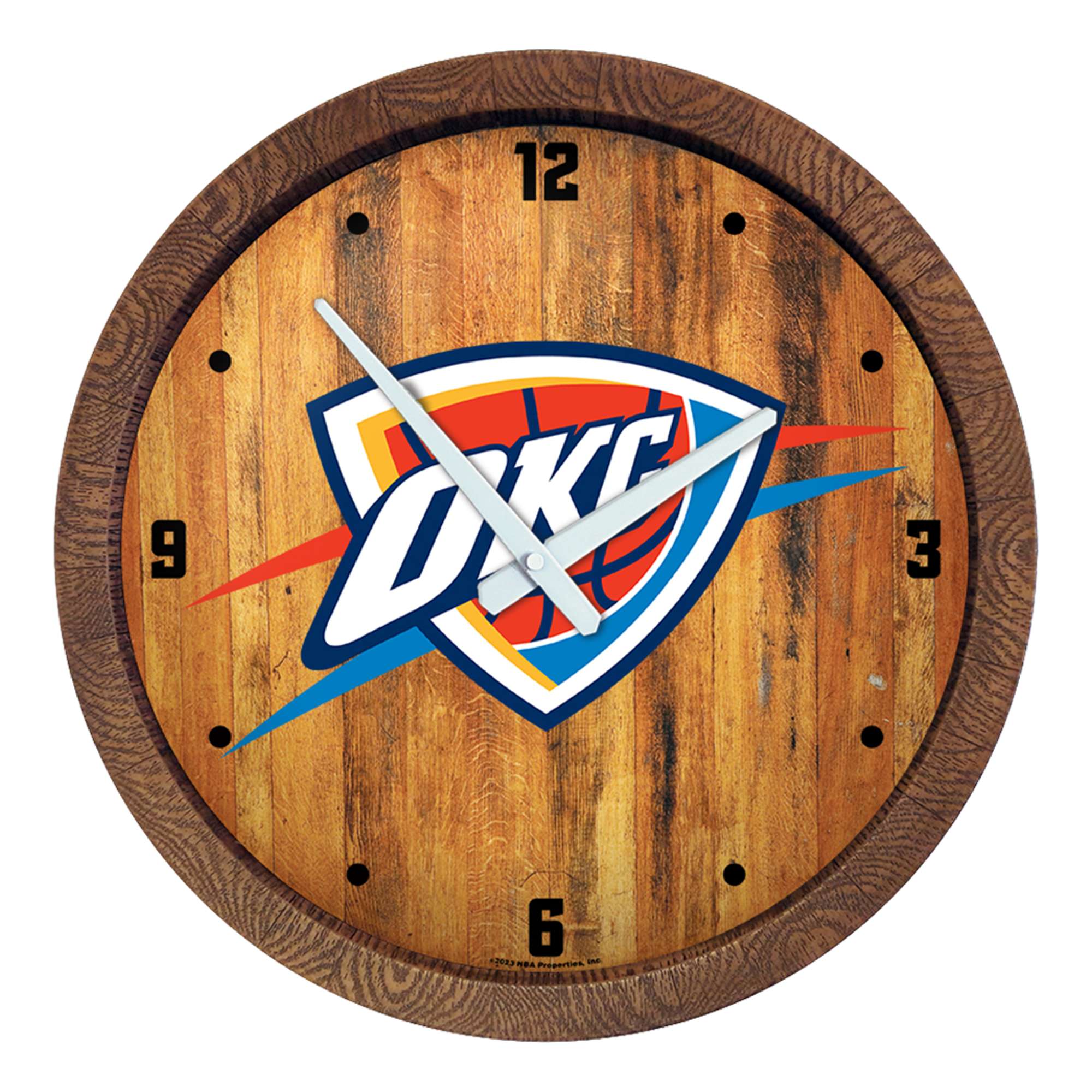 Oklahoma City Thunder: "Faux" Barrel Top Clock    