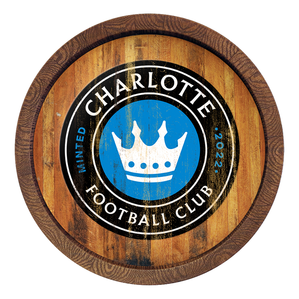Charlotte FC: Weathered "Faux" Barrel Top Sign  