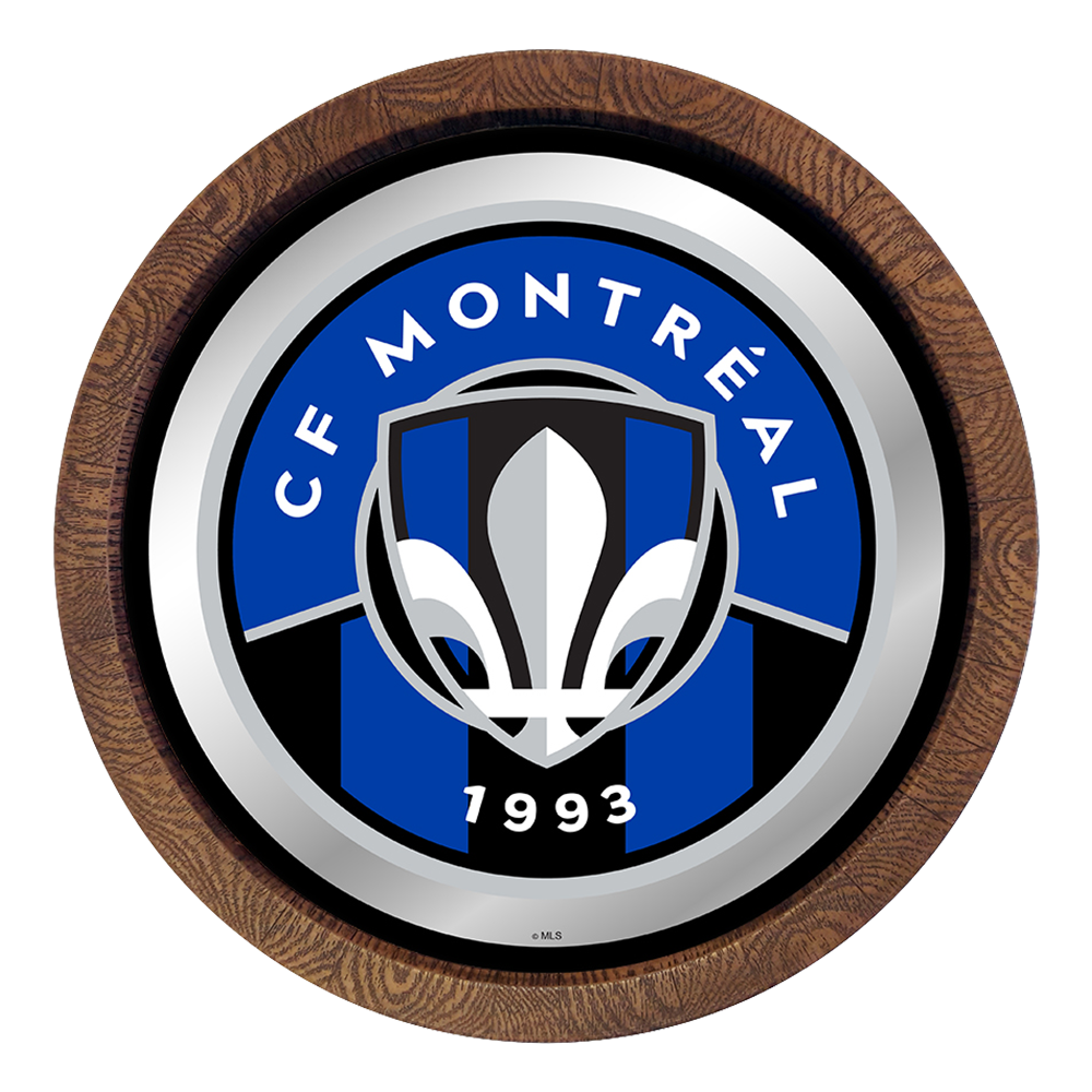 CF Montreal: Barrel Top Framed Mirror Mirrored Wall Sign LED Car Door Light