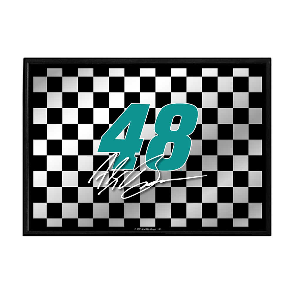 Alex Bowman Checkered Flag - Framed Mirrored Wall Sign  