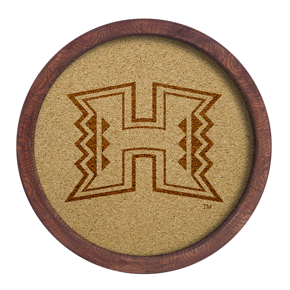 Hawaii Warriors "Faux" Barrel Framed Cork Board  