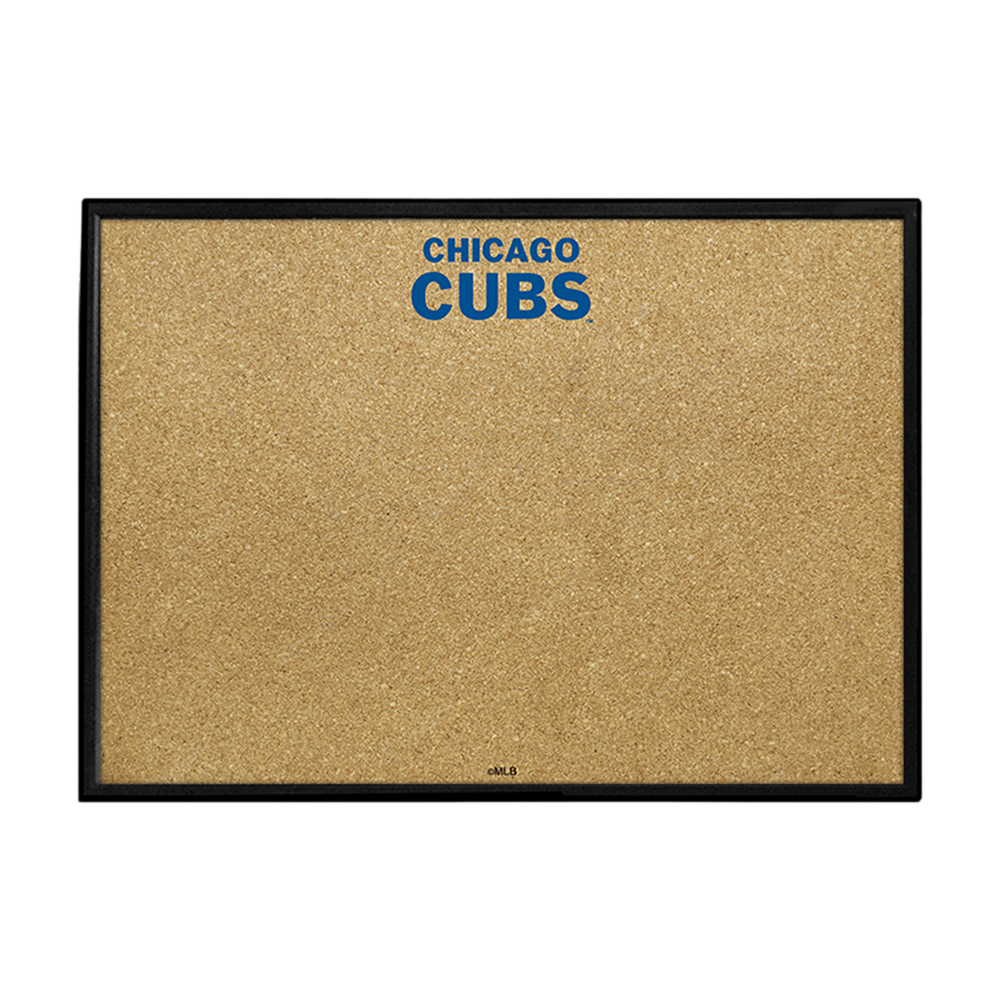 Chicago Cubs Wordmark - Framed Corkboard  