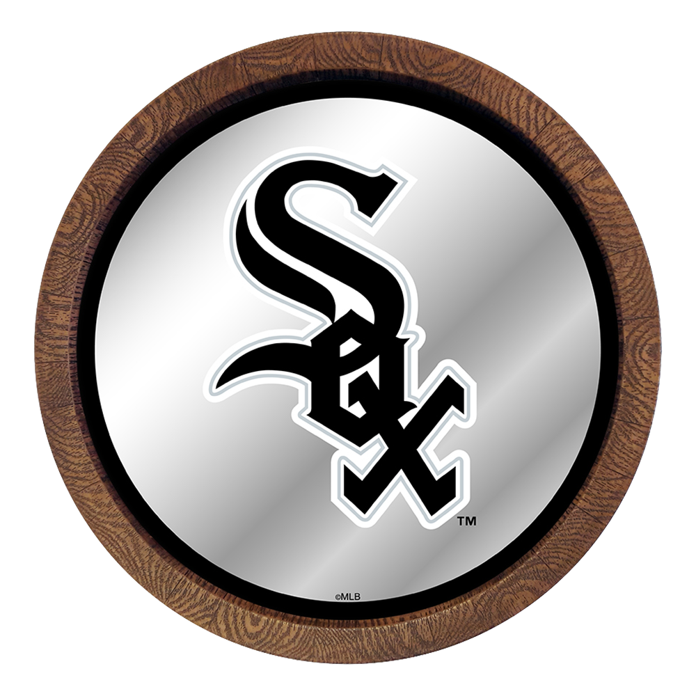 Chicago White Sox "Faux" Barrel Top Mirrored Wall Sign  