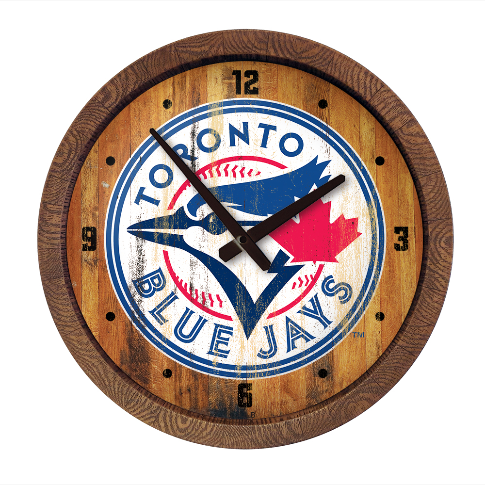 Toronto Blue Jays: Weathered "Faux" Barrel Top Clock   