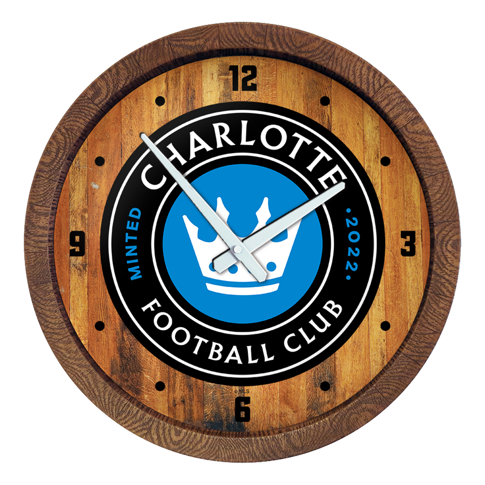 Charlotte FC: "Faux" Barrel Top Clock  
