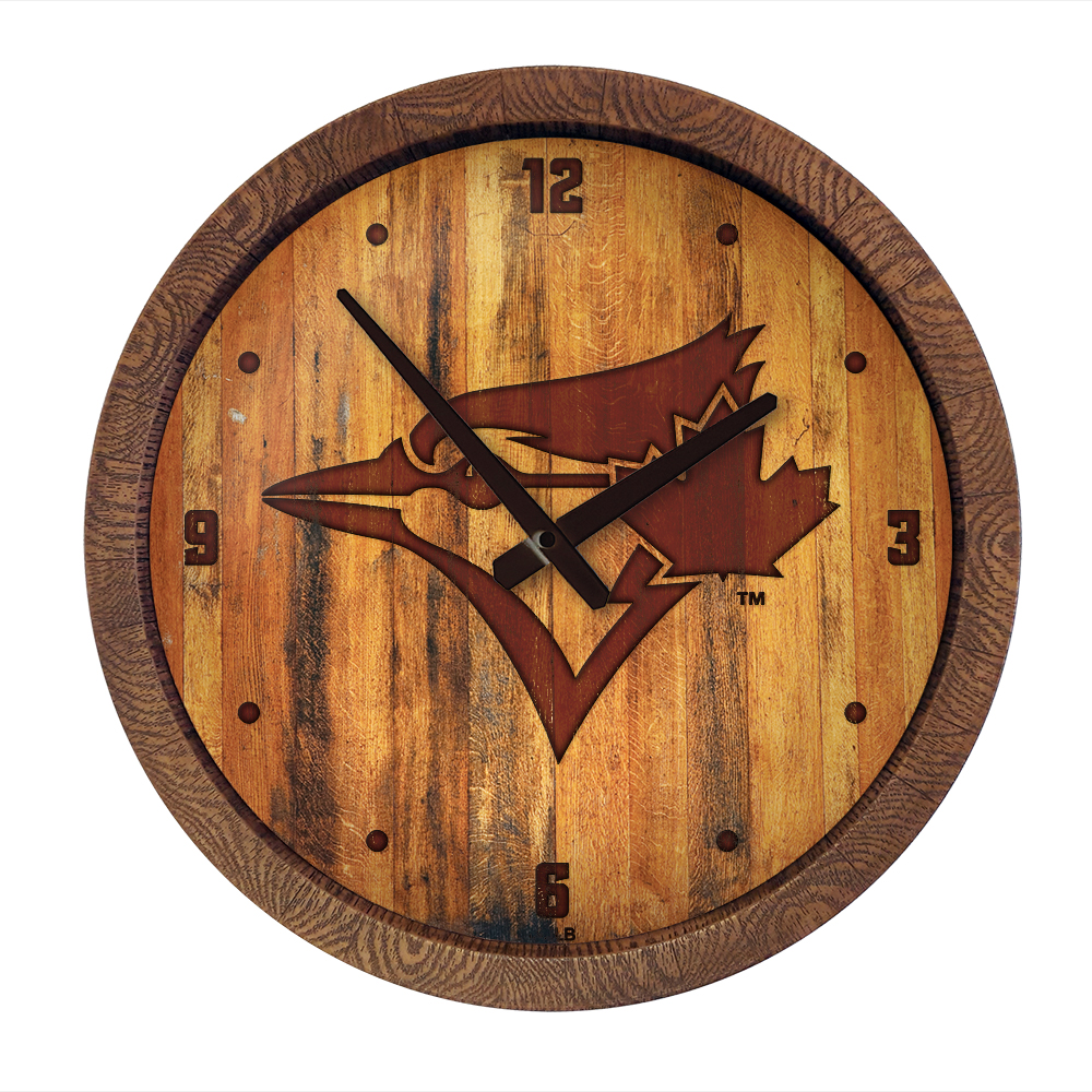 Toronto Blue Jays: Logo - Branded "Faux" Barrel Top Clock   