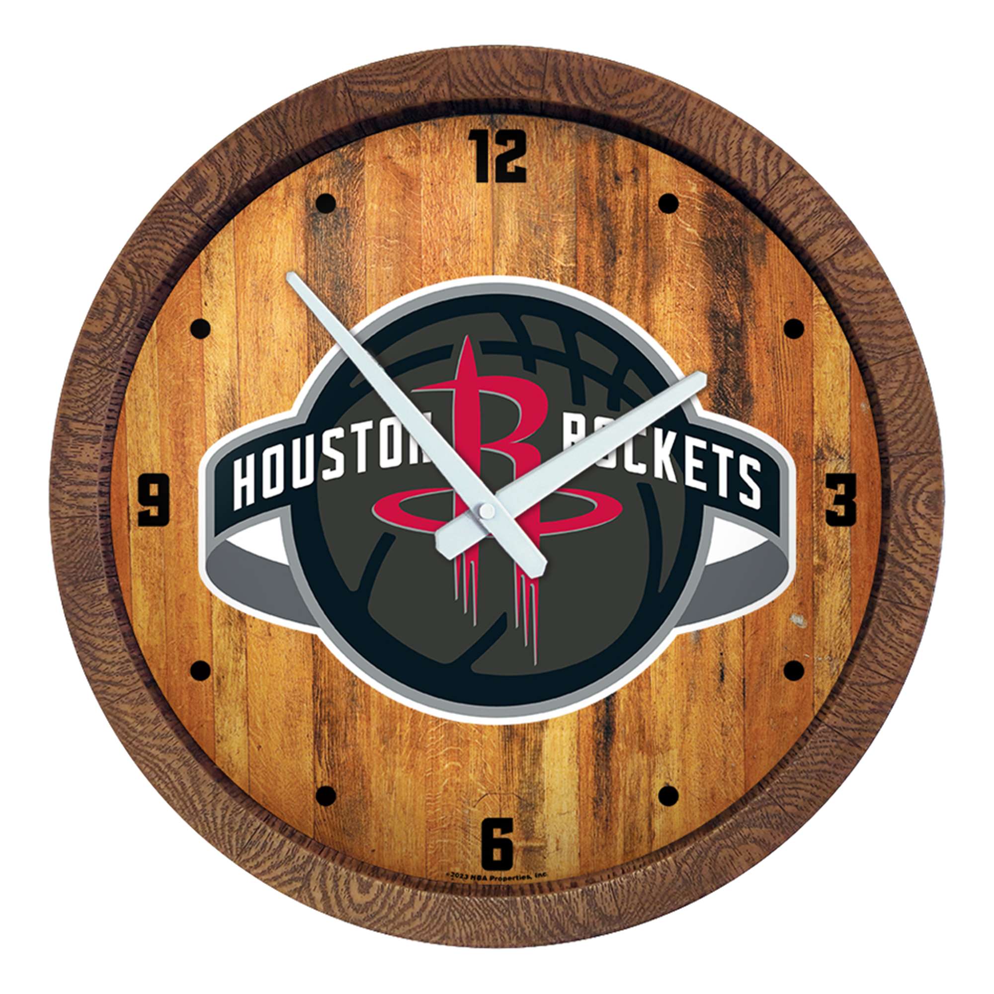 Houston Rockets: Logo - "Faux" Barrel Top Clock    