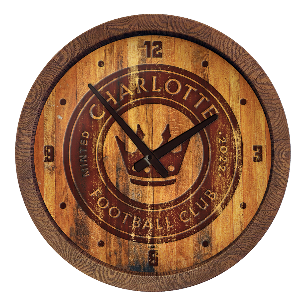 Charlotte FC: Branded "Faux" Barrel Top Clock  