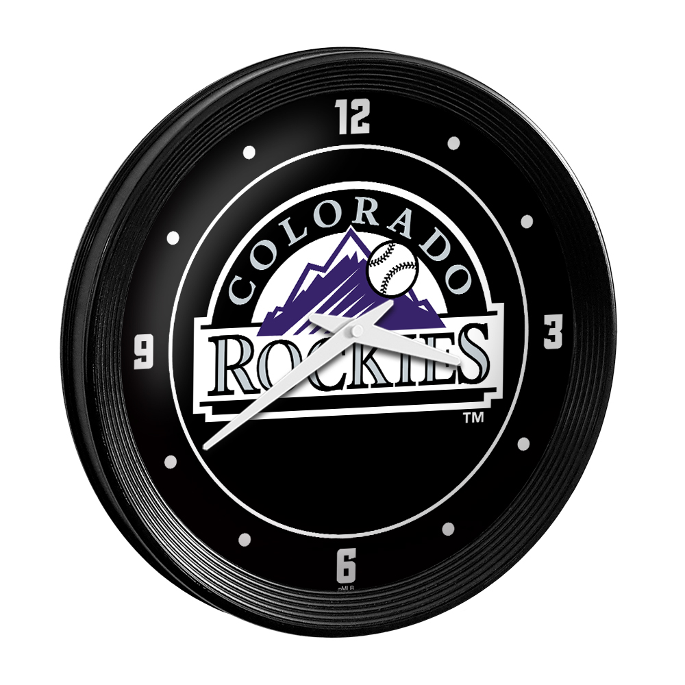 Colorado Rockies: Logo - Ribbed Frame Wall Clock