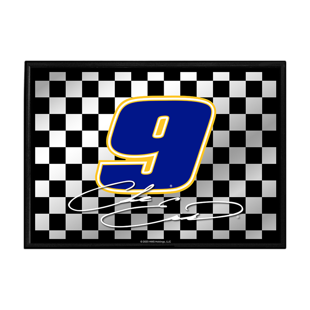 Chase Elliott Checkered Flag - Framed Mirrored Wall Sign  