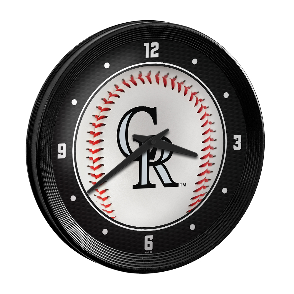 Colorado Rockies: Baseball - Ribbed Frame Wall Clock