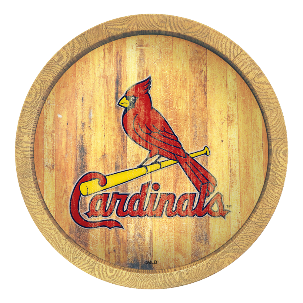 St. Louis Cardinals: Weathered "Faux" Barrel Top Sign   