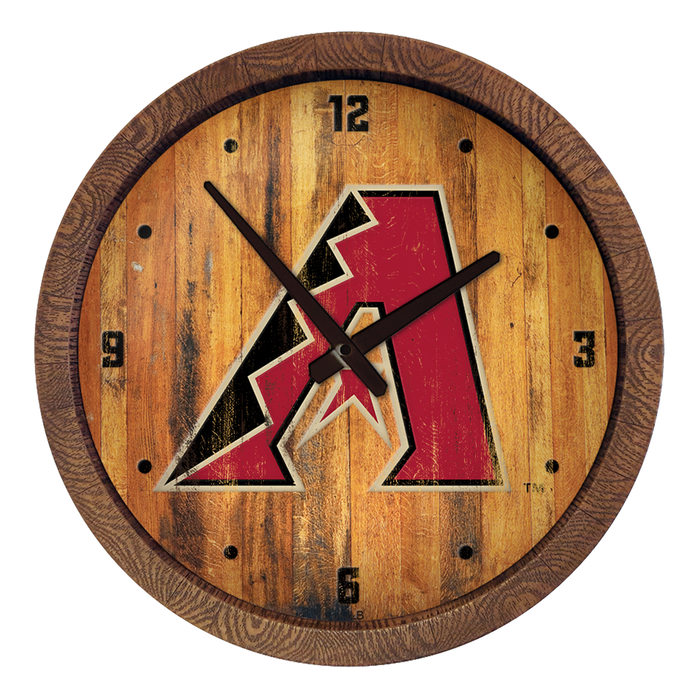 Arizona Diamondbacks Weathered "Faux" Barrel Top Clock  