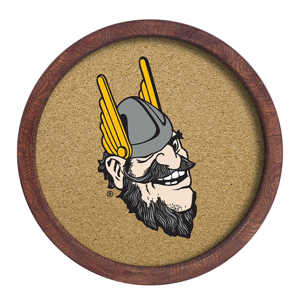 Idaho Vandals Mascot - "Faux" Barrel Framed Cork Board  