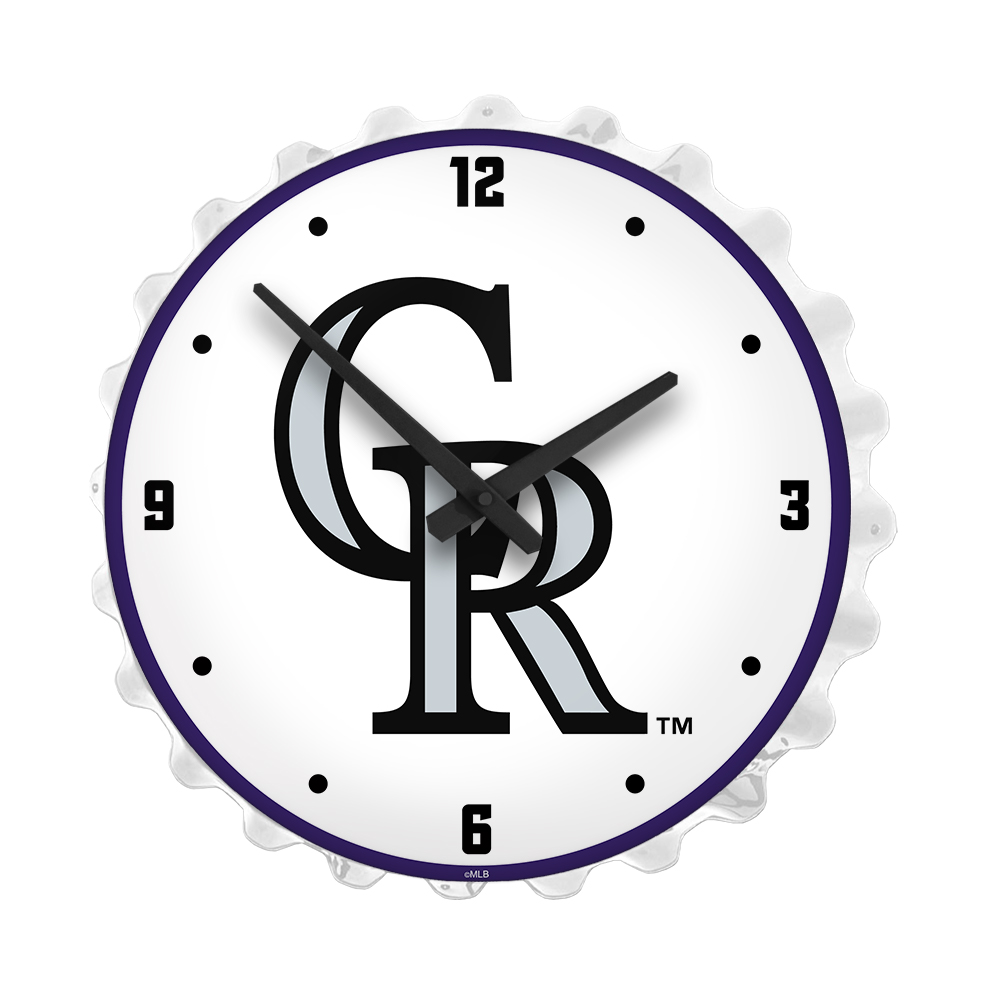 Colorado Rockies: Bottle Cap Lighted Wall Clock