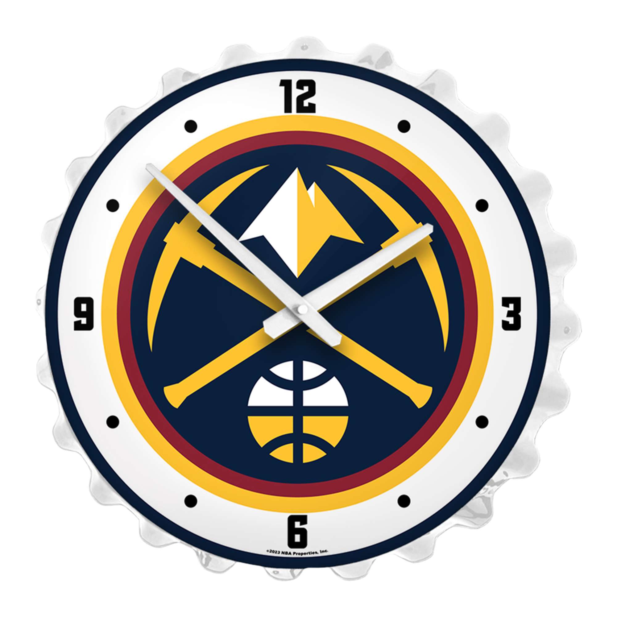 Denver Nuggets: Bottle Cap Lighted Wall Clock